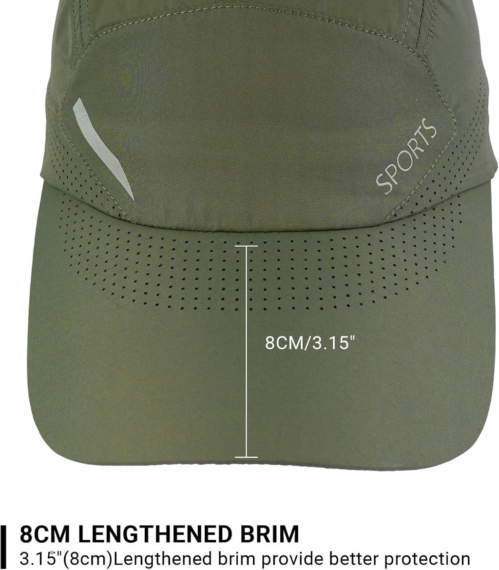 Skiennix Quick Dry Running Hat - Adjustable Cooling Baseball Cap with Reflective UPF 50+ | Breathable Sport Hat for Men & Women