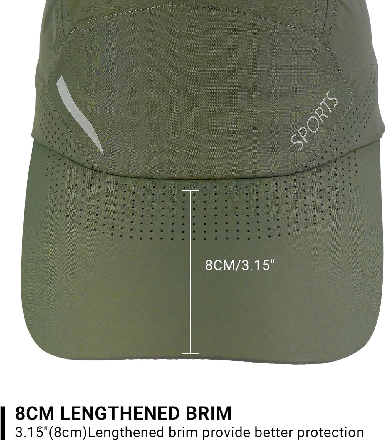 Skiennix Quick Dry Running Hat - Adjustable Cooling Baseball Cap with Reflective UPF 50+ | Breathable Sport Hat for Men & Women
