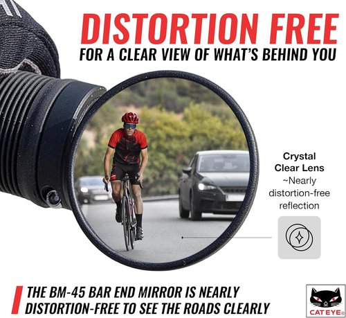 CATEYE BM-45 Bar End Mirror - Ultra Compact, Durable Aluminum Mirror for Road & MTB Bikes