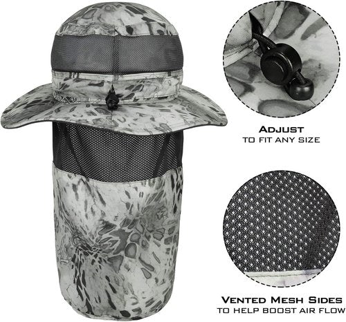 KastKing Boonie Hat - UPF 50 Fishing Hat with Removable Neck Flap for Sun Protection