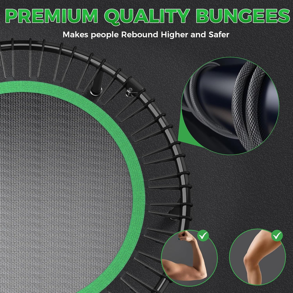 Skiennix 40"/48" Rebounder Trampoline - Heavy-Duty Bungee Cord Design for Indoor/Outdoor Workouts, Max Load 550 LBS