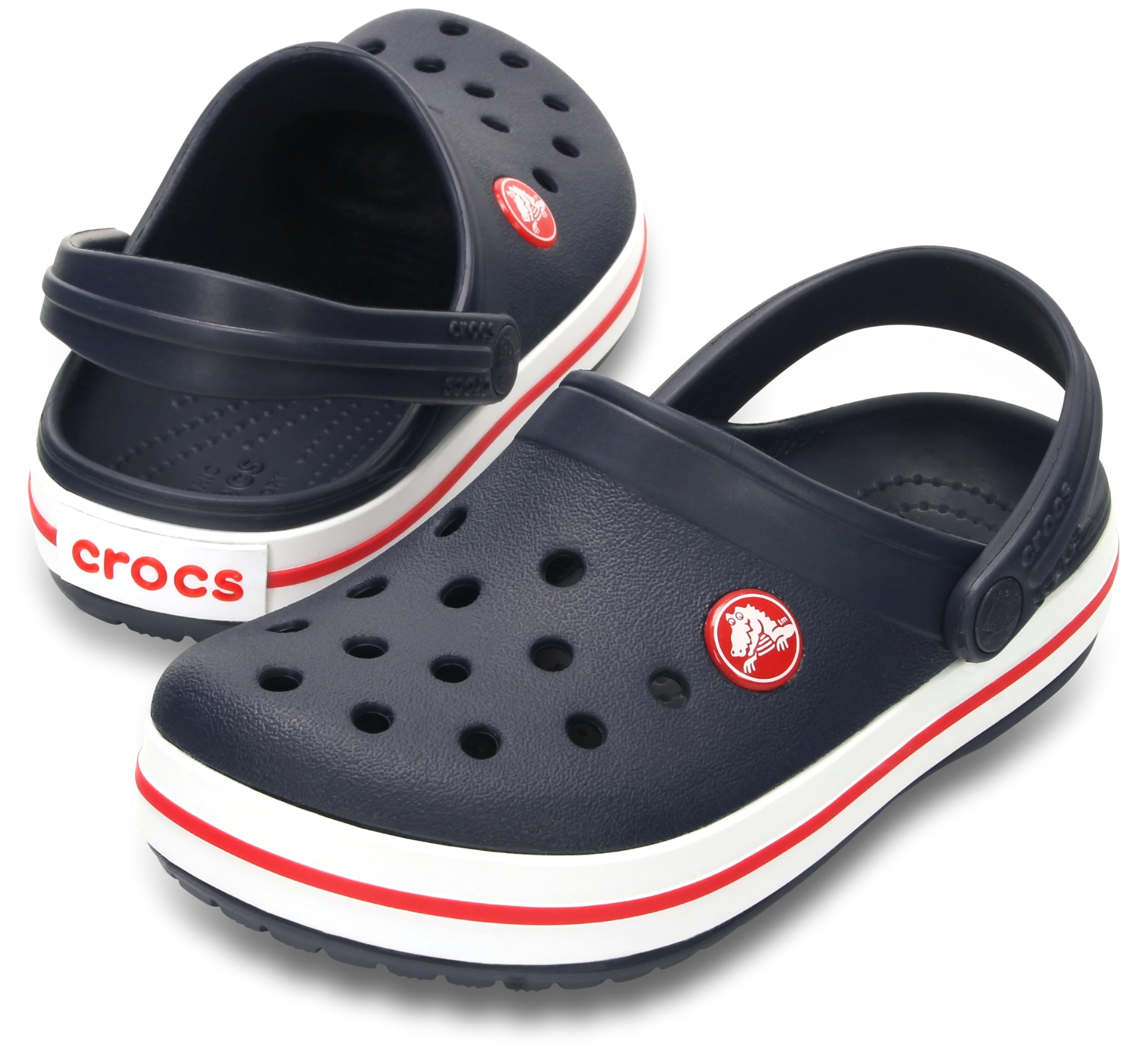 Crocs Kids Crocband Clogs, Navy/Red, 10 Toddler