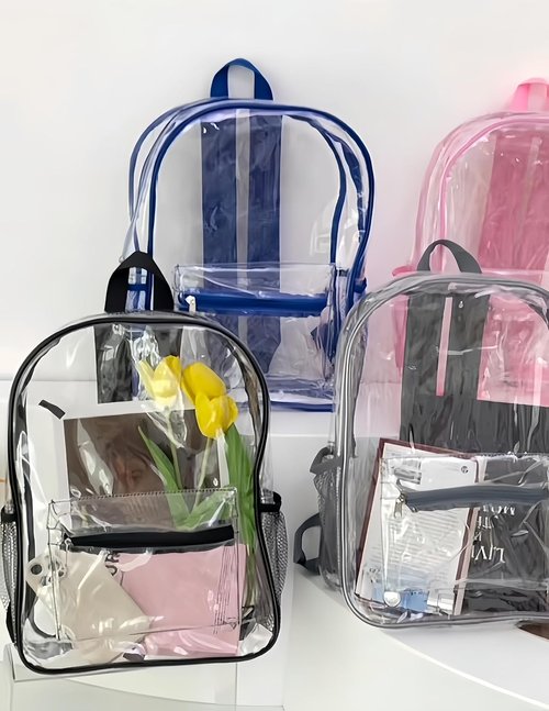 Clear Backpack by [Brand Name] - Transparent Design for Travel, Sports & School | Stadium Approved