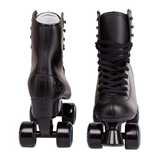 C SEVEN C7skates Quad Roller Skates | Retro Design (Black, Women's 11 / Men's 10)