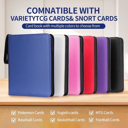 Card Binder - 720 Capacity Zippered Trading Card Holder for MTG & Sports Cards - Durable, Acid-Free Storage (Black, 9 Pocket)
