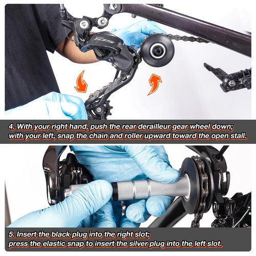 LEBYCLE Dummy Hub Bike Chain Holder for Thru Axle Frames, Elastic Snap Fit with Dual POM Bearings, Fits 142–148mm Dropouts, Quick Installation Hub Cleaning Tool for Road & MTB