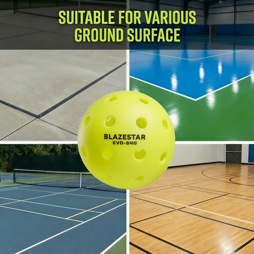 Ginullus X Blazestar Pickleball Balls 12 Pack, 40 Holes Outdoor Pickleball, 1 Piece Rotation Molding，USAPA Standard