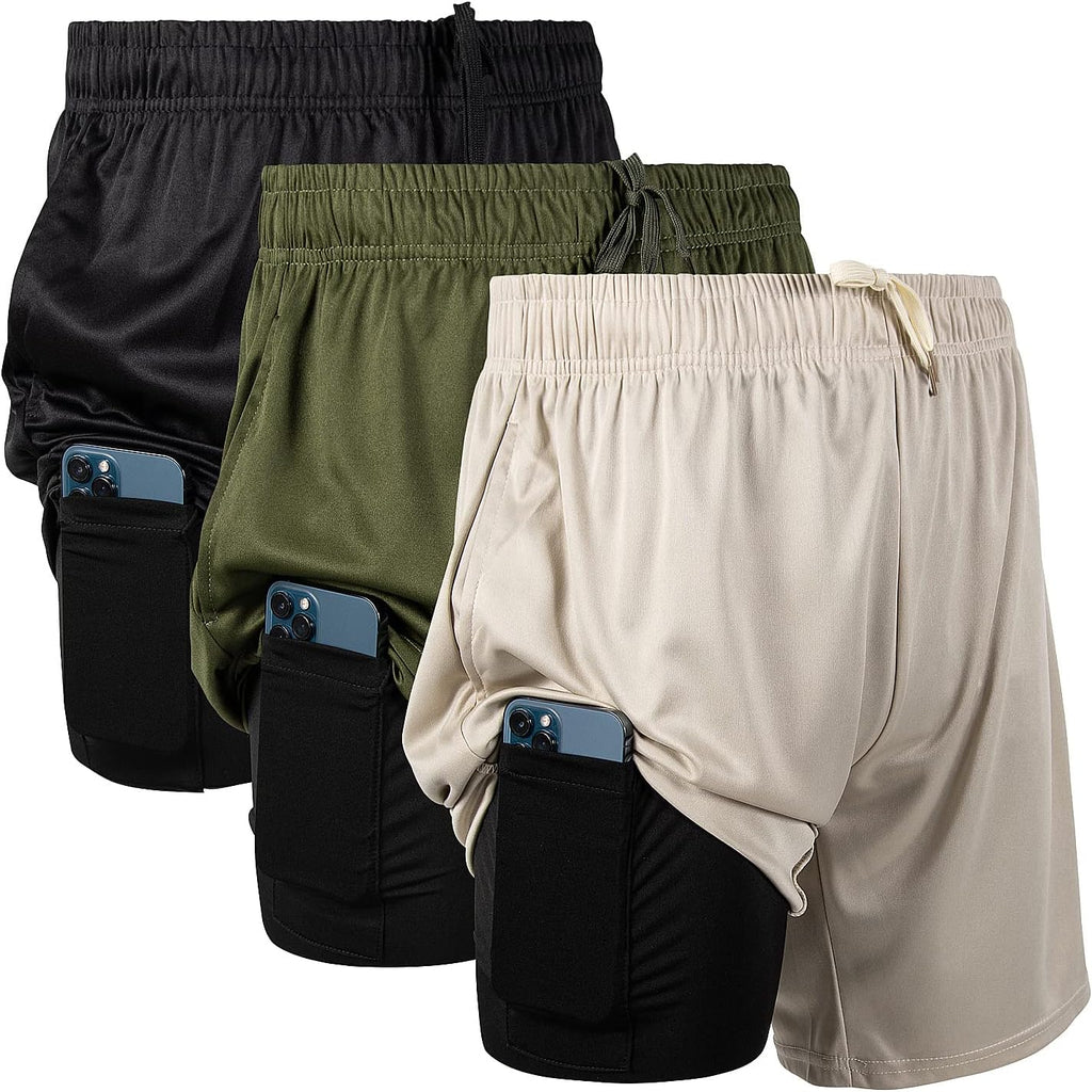 Skiennix Men's 2-in-1 Athletic Running Shorts - Ultra Performance 7-Inch Inseam Gym Wear