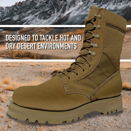 Rothco Sierra Sole Tactical Boots – 8 Inch – Sturdy and Reliable Footwear for Any Adventure – Desert Tan – Regular – 10