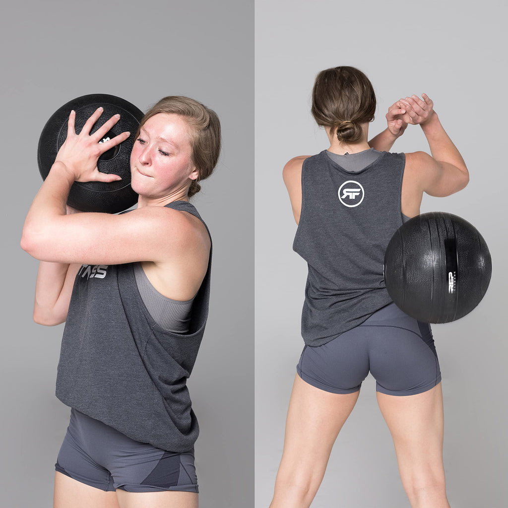 REP Weighted Slam Balls | 10 lb | Exercise and Fitness Balls for Strength Training, Soft Rubber Grip, Non-Bounce Medicine Ball | Crossfit, Home Gym, Fitness, and Core Workouts | Black