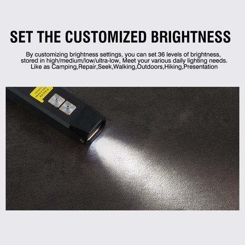ERITOM Rechargeable EDC Flashlight USB C with White Light, UV and Green Beam 1000 Lumens Portable Flat Flashlight,Programming dimming，for Night Duty, Emergency Repair Black