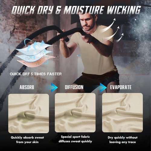 BRISIRA Coolmax Cooling Workout Shirts - Quick Dry Moisture-Wicking Athletic Tees for Men | Short Sleeve