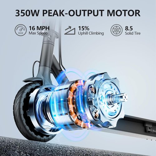 Maxshot Electric Scooter - 350W/500W Motor, 19-22 MPH Speed, 15-28 Miles Range, Foldable Design | Smart App & Dual Braking
