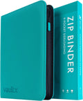 Vault X 9 Pocket Trading Card Zip Binder - Premium Exo-Tec Material, Holds 360 Cards, Teal Color