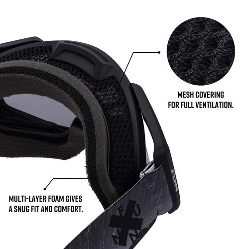 Funn Soljam MTB Enduro DH Goggle, Anti-Fog, Additional Transparent Lens, Bag and Tear-Off Sheets, Blue