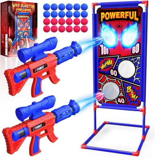 Hero-Style Shooting Toy Set - Indoor & Outdoor Action Game with 2 Air Pump Launchers | Perfect Gift for Boys Ages 3-12