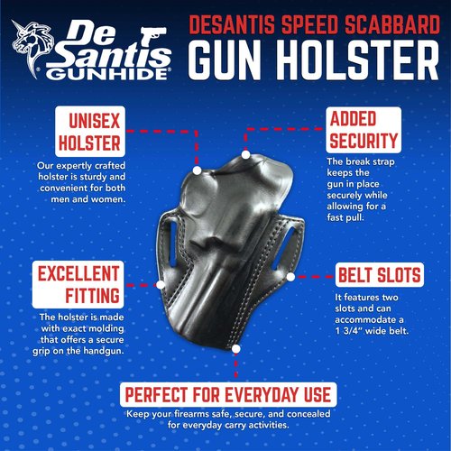 Desantis Speed Scabbard, Right, Black, COLT Python, Trooper 4", S&W L Frame 4", DAN Wesson 15/2,15/2V,15/2VH 4", Ruger GP100 4"