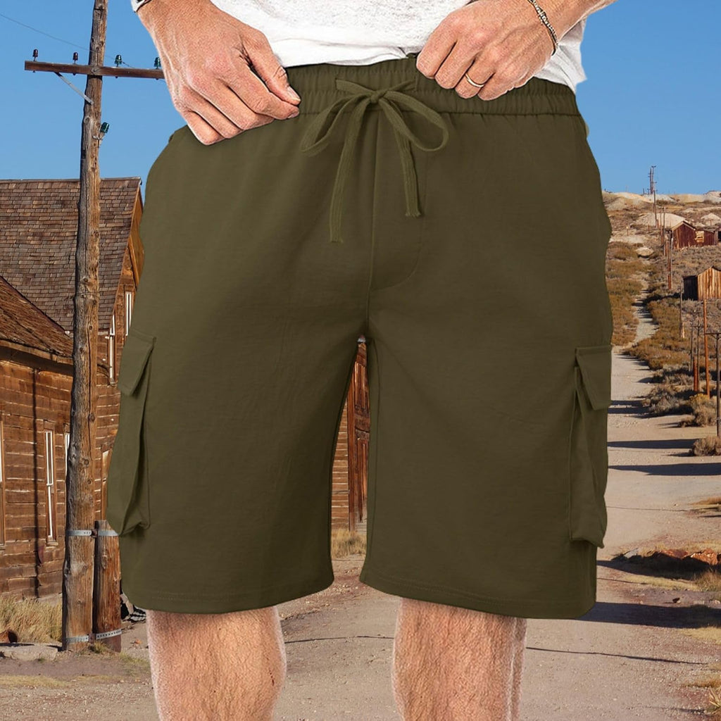 ZOCANIA Men's Cargo Shorts - Summer Sport Shorts with Elastic Waist & Pockets | Comfortable Fit