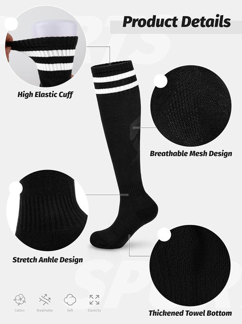 Hryrbay Kids Soccer Shin Guards & Socks Set - Protective Gear for Ages 3-15 | Ideal for Training & Games