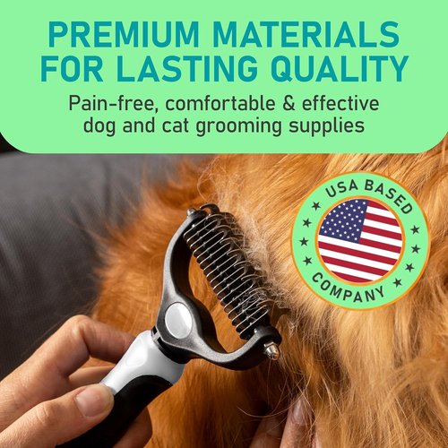 Maxpower Planet Pet Grooming Brush - Double-Sided Undercoat Rake for Dogs & Cats | Reduces Shedding by 95% - Pack of 2