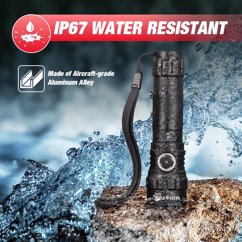 ULTRAFIRE Tactical Flashlight with Holster, 1200 High Lumen Police Flashlight with Holster for Duty Belt, Law Enforcement Flashlights with Belt Holder, Rechargeable Small LED Flash Light UF3