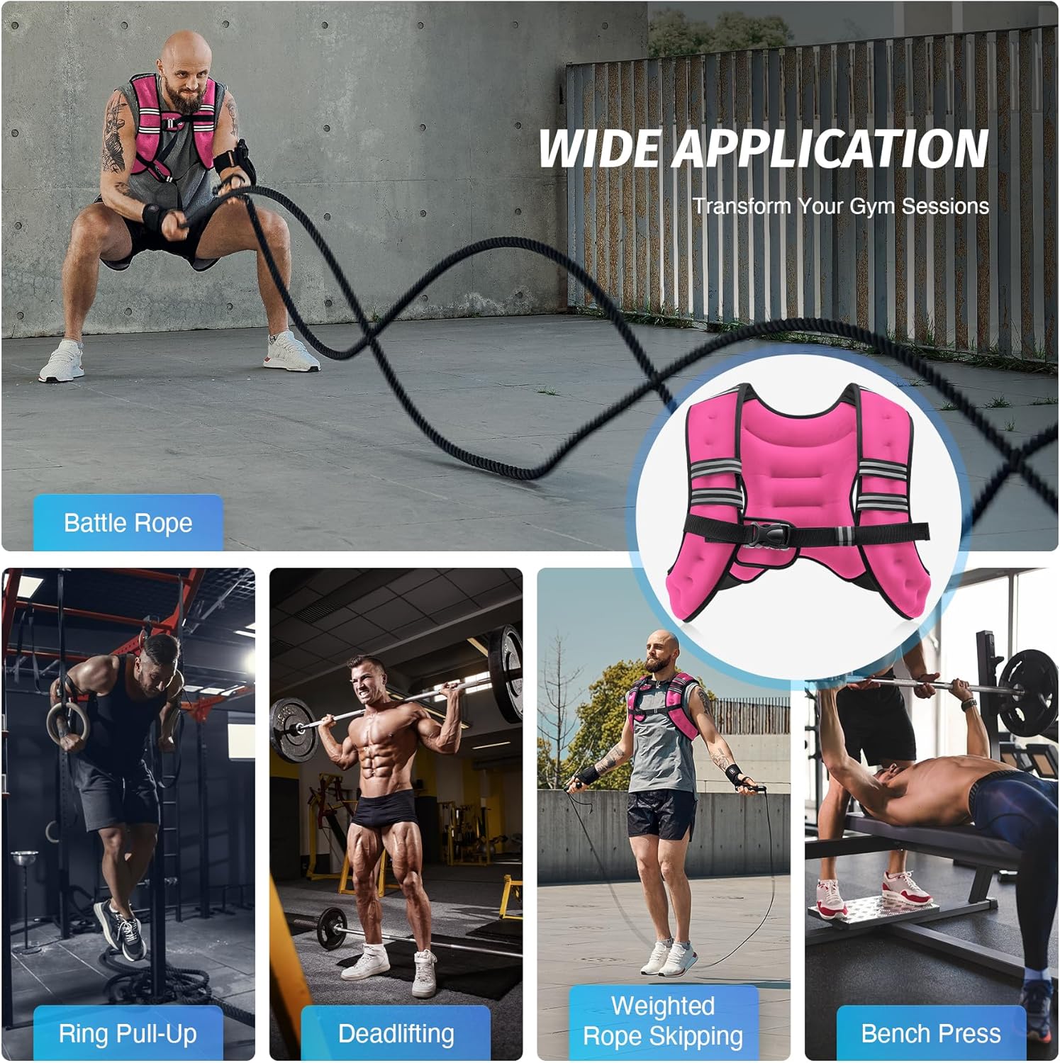 ZELUS Weighted Vest - Adjustable 6lb to 30lb | Reflective Stripe for Enhanced Workout Performance