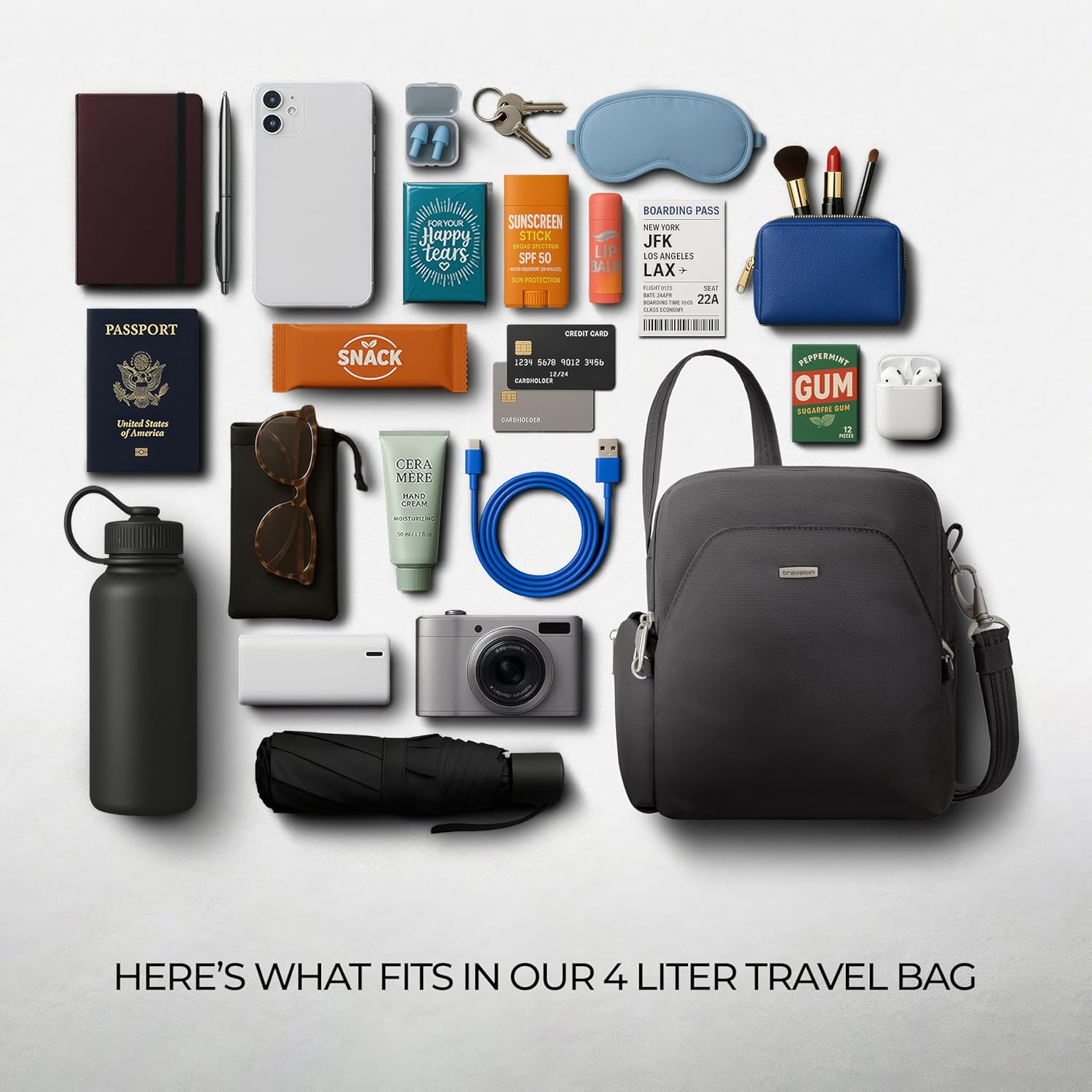 Travelon Anti-Theft Travel Bag - Secure Design for Peace of Mind | Versatile and Stylish