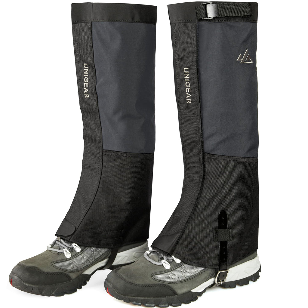 Unigear Snow Leg Gaiters for Men Women, Waterproof Boot Gaiters for Hiking Walking Climbing Hunting Skiing 1000D Fabric (Grey,Medium)