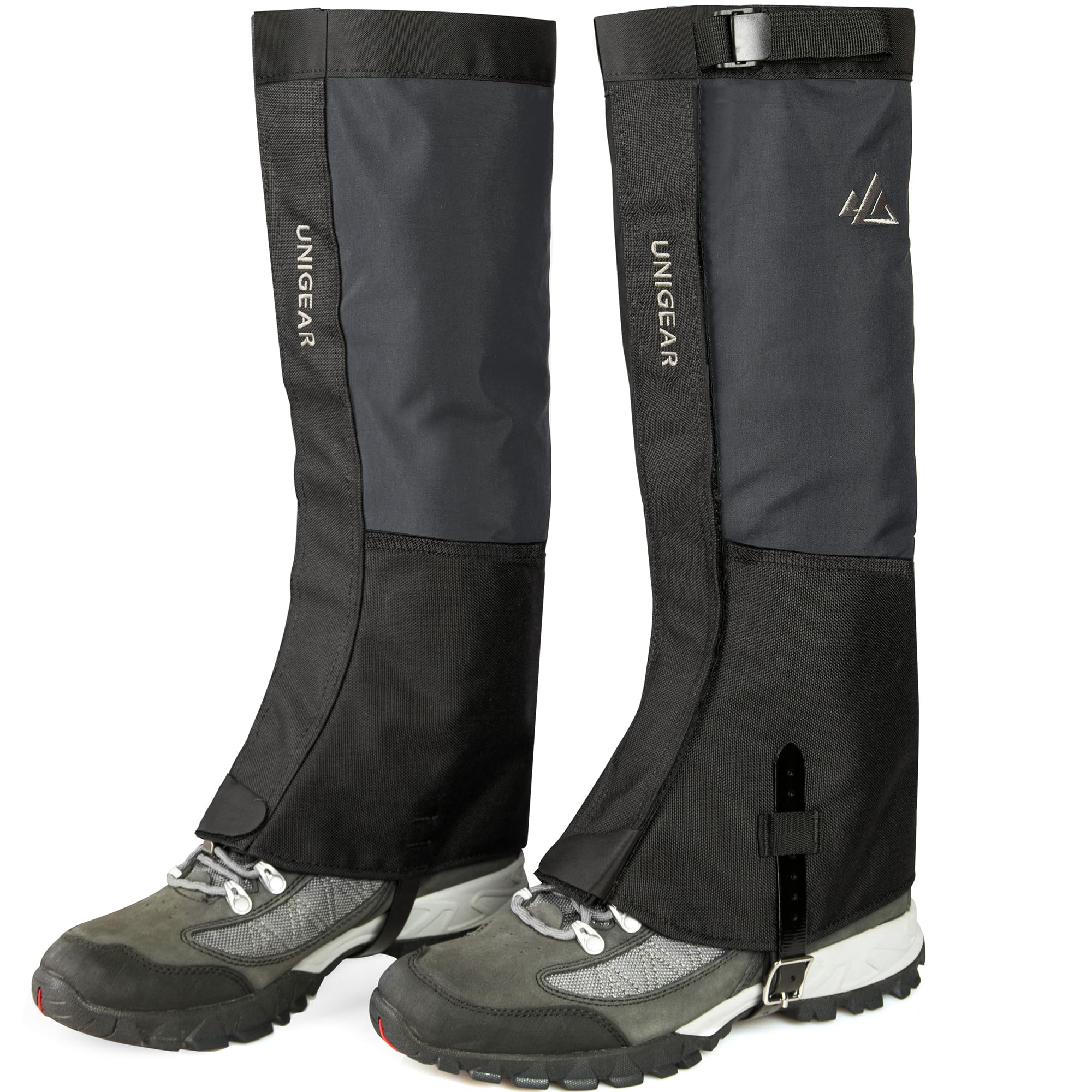 Unigear Snow Leg Gaiters for Men Women, Waterproof Boot Gaiters for Hiking Walking Climbing Hunting Skiing 1000D Fabric (Grey,Medium)