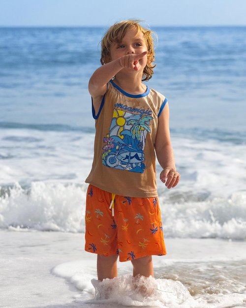 Maamgic Boys Swim Trunks - Quick Dry Bathing Suit with Compression Liner | 4-Way Stretch Toddler Beach Shorts