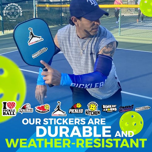 Pickleball 3D Sticker Set – 1 Raised 3D Pickleball Decal + 9 Vinyl Stickers – Fun Accessories & Gifts for Players