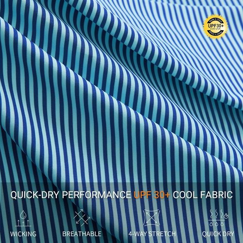 M MAELREG Polo Shirts for Men - Moisture-Wicking Dry Fit Performance Golf Shirt | Short Sleeve Striped Design