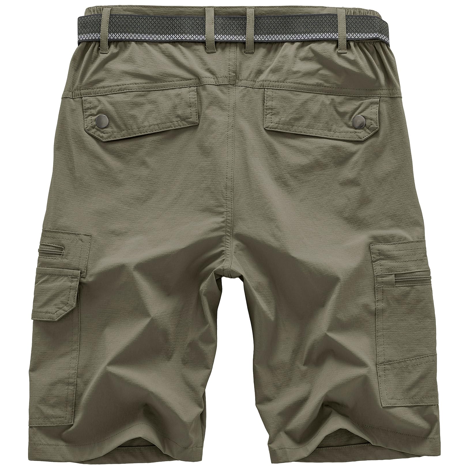 Jessie Kidden Mens Outdoor Casual Expandable Waist Lightweight Water Resistant Quick Dry Fishing Hiking Shorts (Light Green, 42)