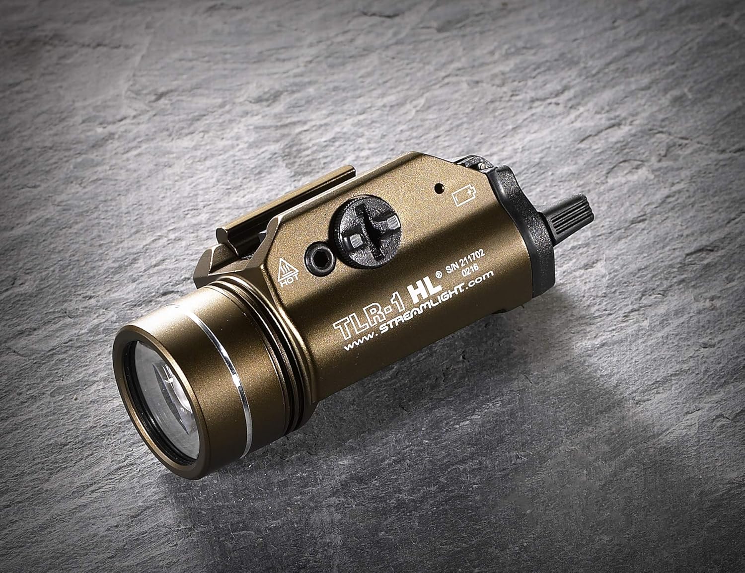 Streamlight TLR-1 HL Tactical Weapon Light - 1000 Lumen Brightness | Long Gun Kit with Remote Switches & Mounting Clips - Flat Dark Earth