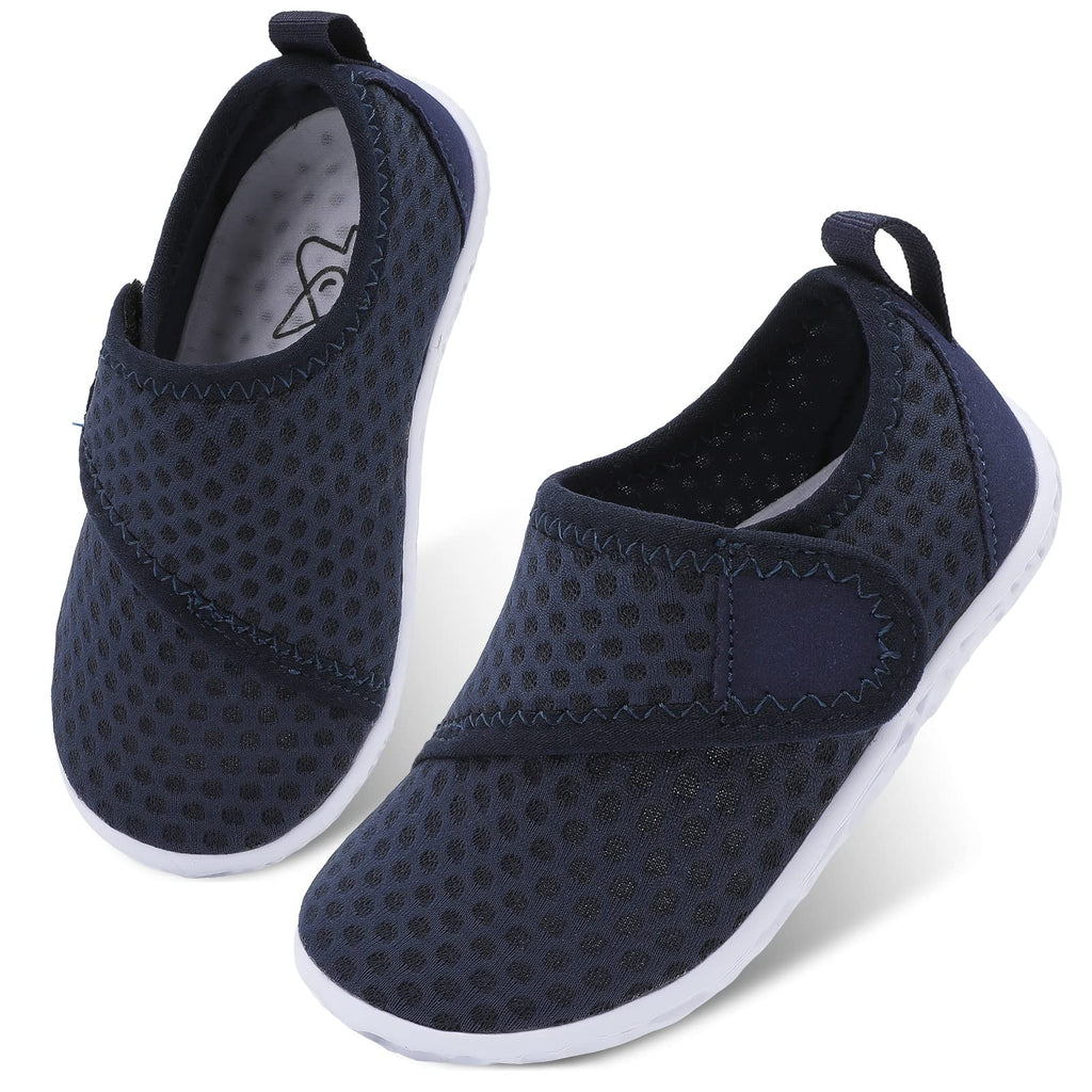 LeIsfIt Boys Girls Water Shoes Kids Aqua Socks Toddler Quick-Dry Swimming Shoes Non-Slip Summer Shoe for Beach Pool Surf, Dark Blue, 11 Toddler
