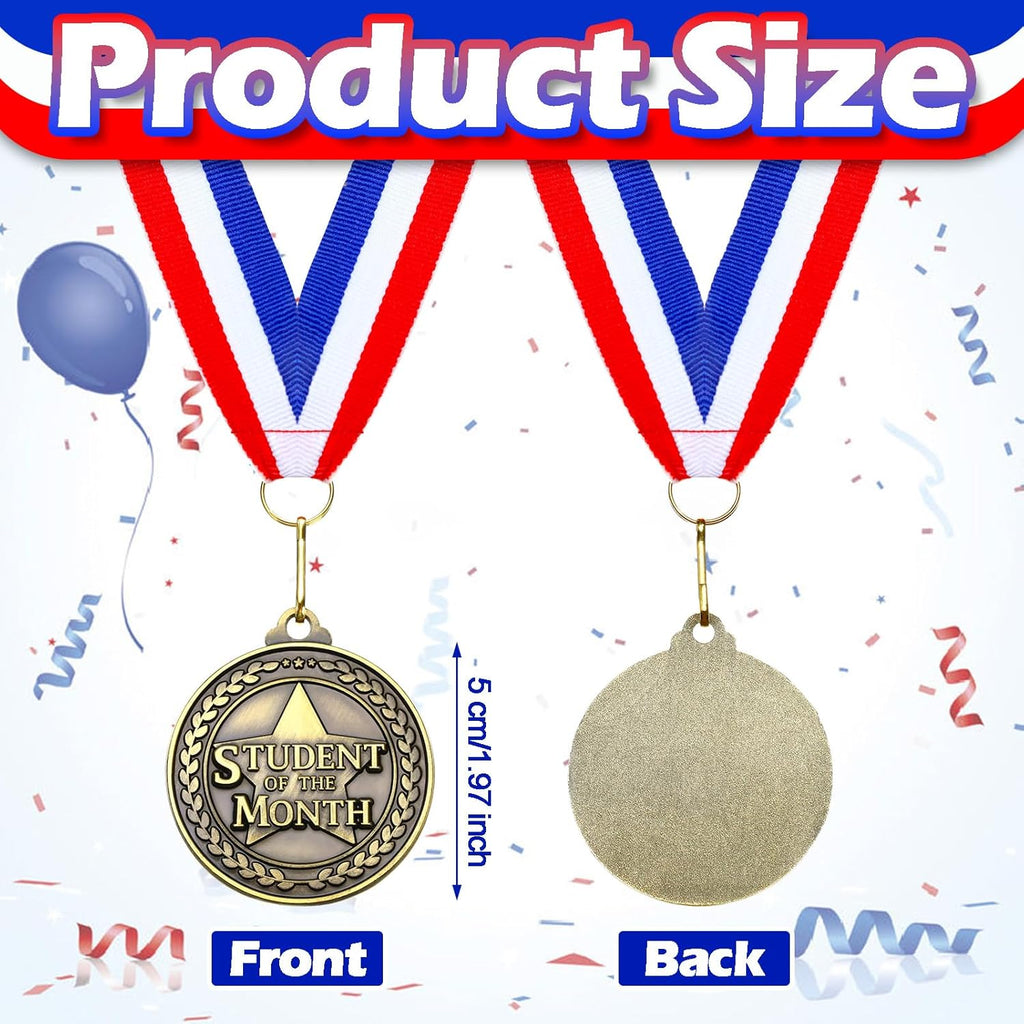 Quelay 100 Pcs Gold Winner Medals - 2 Inch Award Medals with Neck Ribbons for Sports Events
