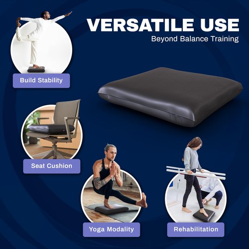 Skil-Care Balance Stability Foam Pad, 17.5” x 15.5”, Non-Slip Surface for Rehabilitation, Physical Therapy, Closed-Cell Foam with Wipe-Clean Vinyl Cover, Latex-Free, 555103