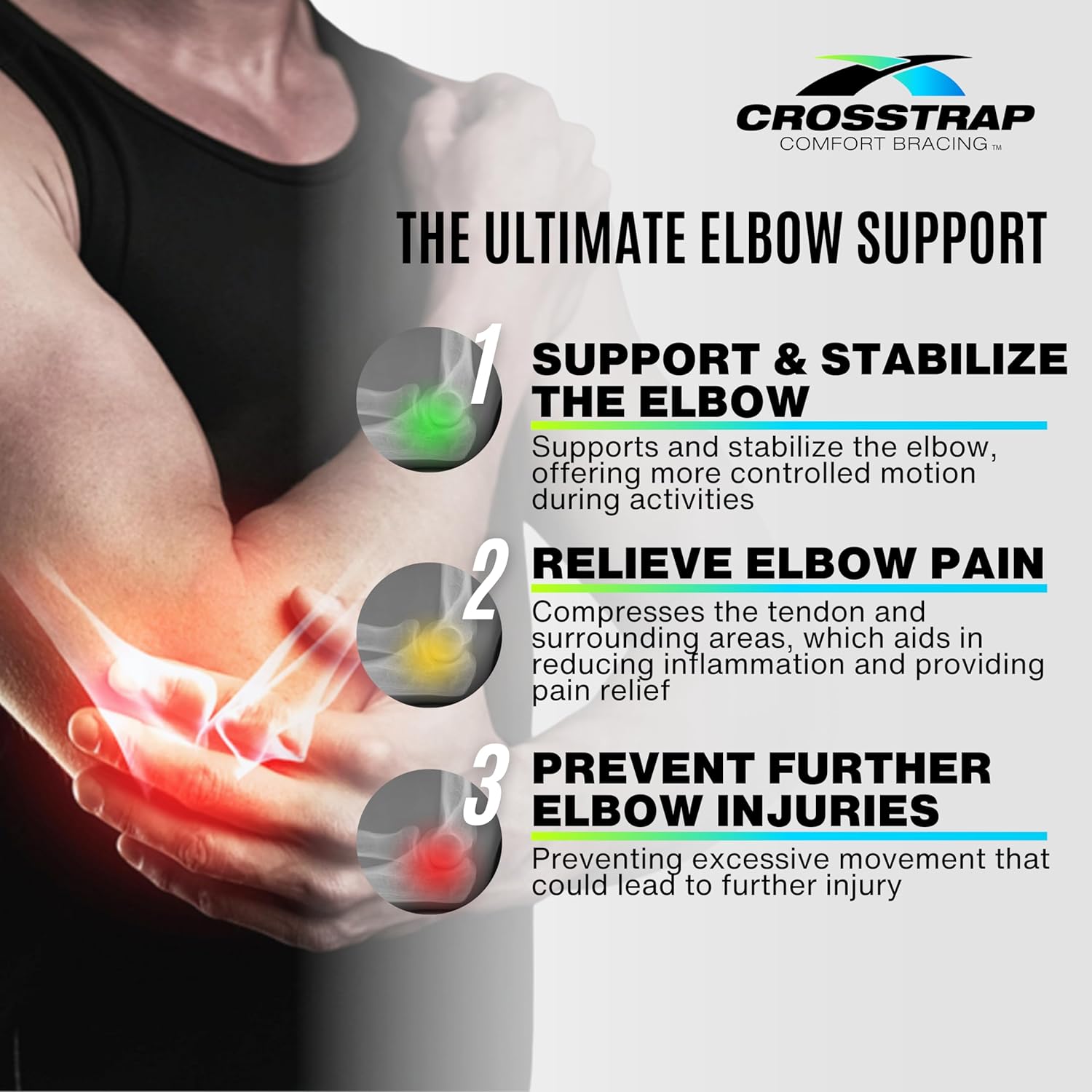Regine Switzerland Tennis Elbow Brace - Support for Tendonitis Relief | Small Size for Men & Women
