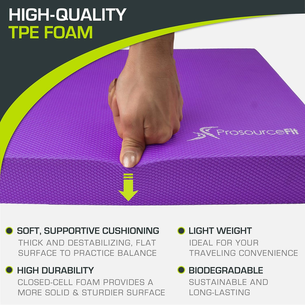 ProsourceFit Balance Pad - Non-Slip Cushioned Foam Mat for Fitness, Yoga & Stability Training