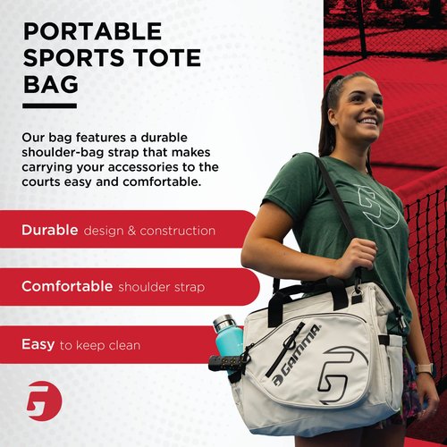 Gamma Sports Tour Tote Bag, Pickleball Bag for Pickleball Paddles, Gear, and Clothes, White