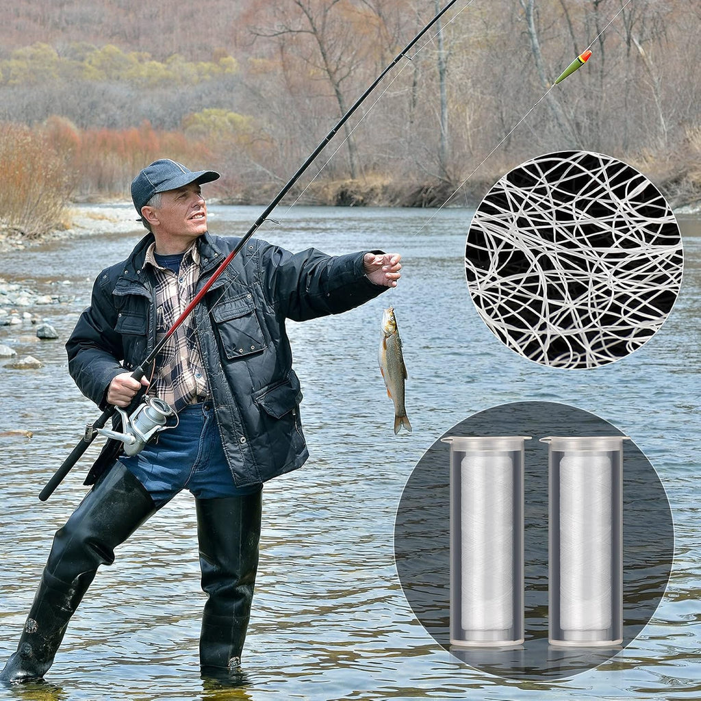 Skylety Fishing Line - Invisible Nylon Elastic Bait Thread, 0.2mm, 656 Feet, Clear Storage Case