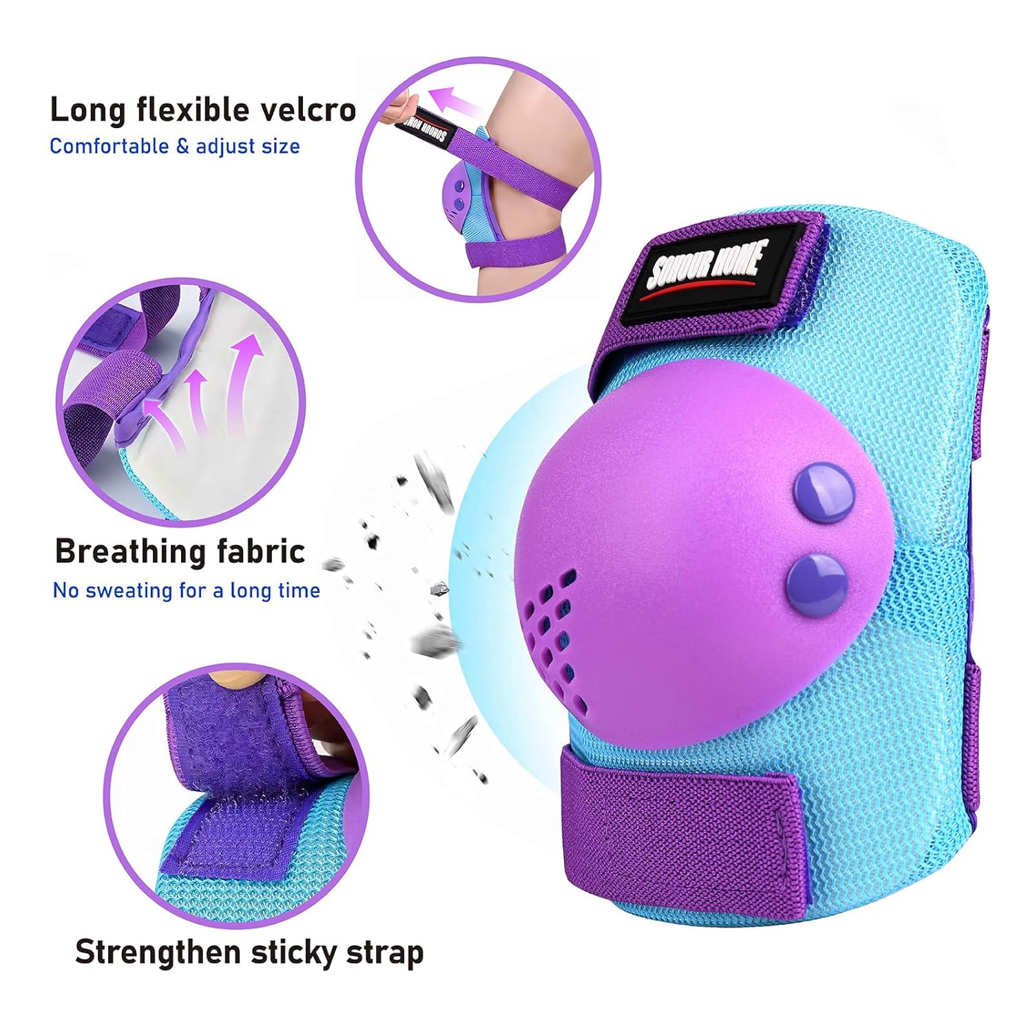 Skiennix Kids Protective Gear Set - Knee Pads, Elbow Pads & Wrist Guards for Ages 3-15 | Ideal for Roller Skating, Cycling & BMX