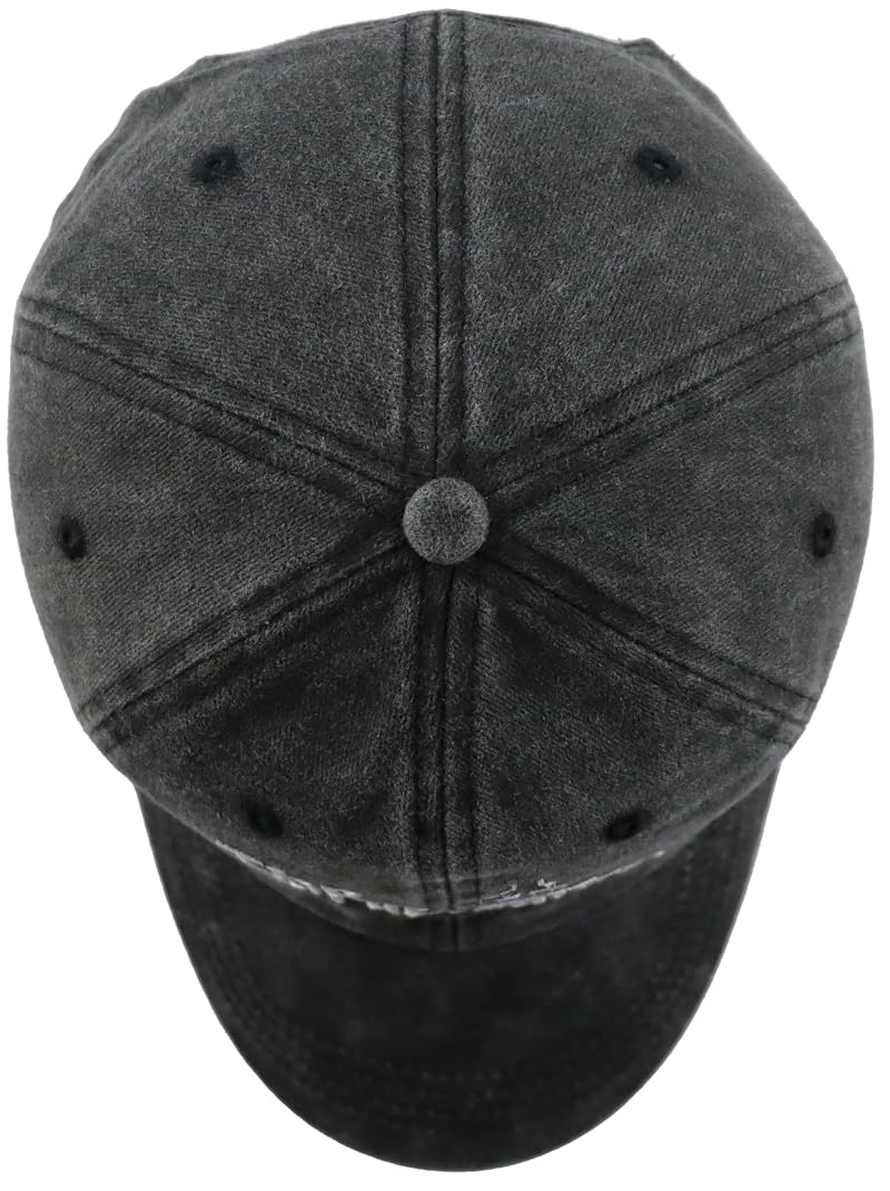 The Garden Father Hat for Men - Funny Embroidered Gardeners Dad Baseball Cap (Black, 1 Size)