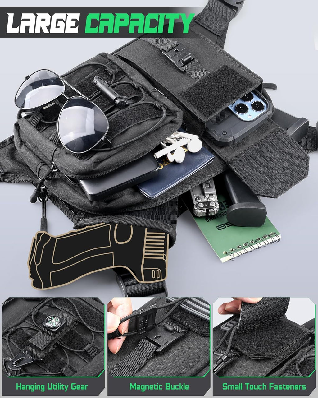 RXW Chest Bag - Tactical Hiking Chest Pack for Men & Women | Lightweight, Versatile Design for Outdoor Adventures