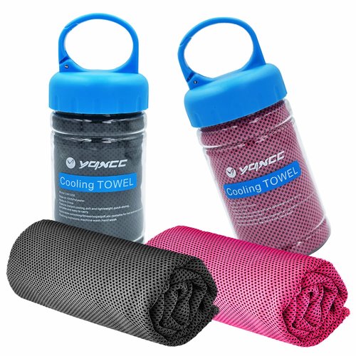 YQXCC Cooling Towel | 2 Pack 47"x12" | Ice Cool for Neck | Soft Breathable Microfiber Chilly | for Yoga, Golf, Gym, Camping, Running, Workout & More Activities