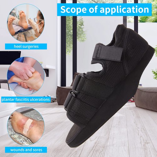 GHORTHOUD Post-op Shoes Heel Wedge Healing Shoe Lightweight Heel Relief Medical Orthopedic Foot Brace Off-loading Shoes for Ulcerations, Feet Wounds (X-Large)