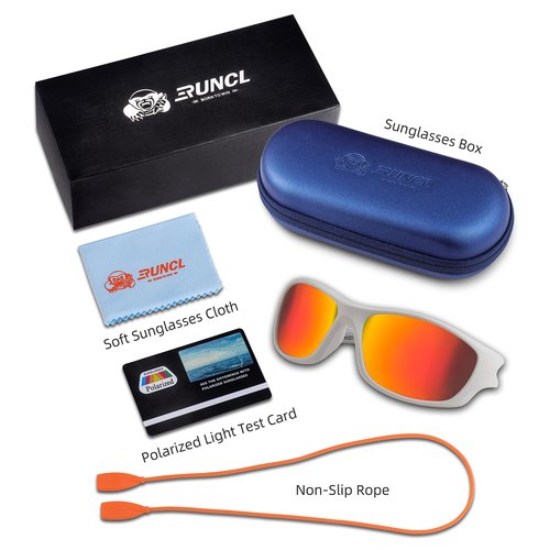 RUNCL Polarized Sports Sunglasses Phocas for Men Women,Wrap Around Design Lightweight UV Protection Floating Sunglasses