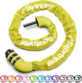 Sportneer Bike Lock - High Security 5-Digit Combination Chain Lock | 3.2/3.6/4ft Heavy Duty Keyless for Bikes, Motorcycles & Scooters