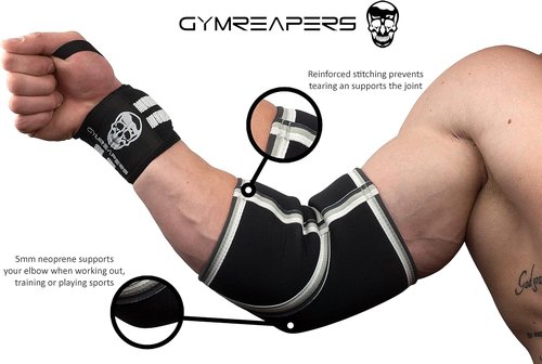 Gymreapers Elbow Sleeves - 5mm Neoprene Compression Support for Weightlifting & Pain Relief