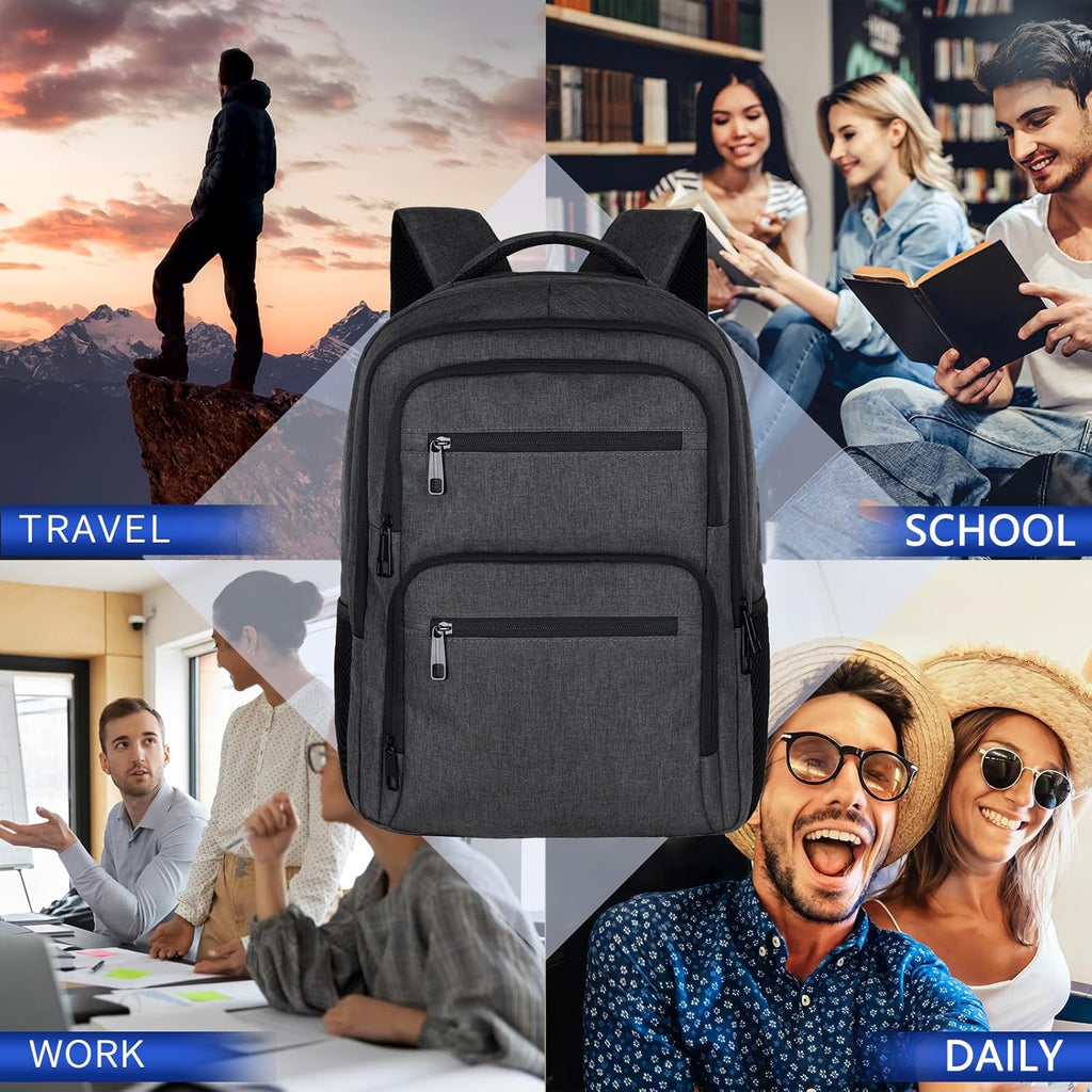 Skiennix 15.6-Inch Laptop Backpack - Durable School & Travel Bag for Men, Women, and Teens - Black